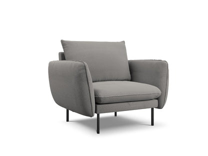 Vienna Armchair, 97x94 cm — Grey / Black Metal