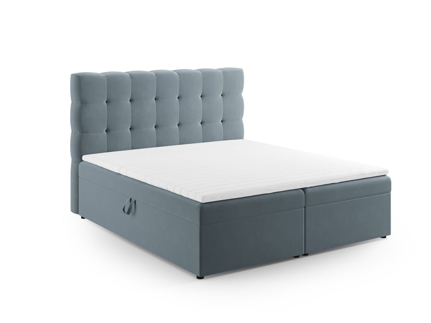 Bali Boxspring Bed Set — Light Blue
