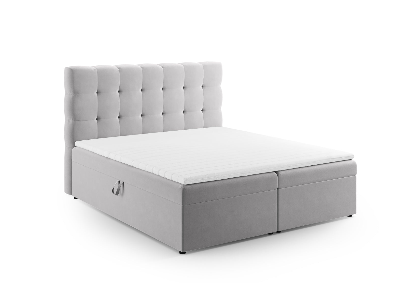 Bali Boxspring Bed Set — Silver