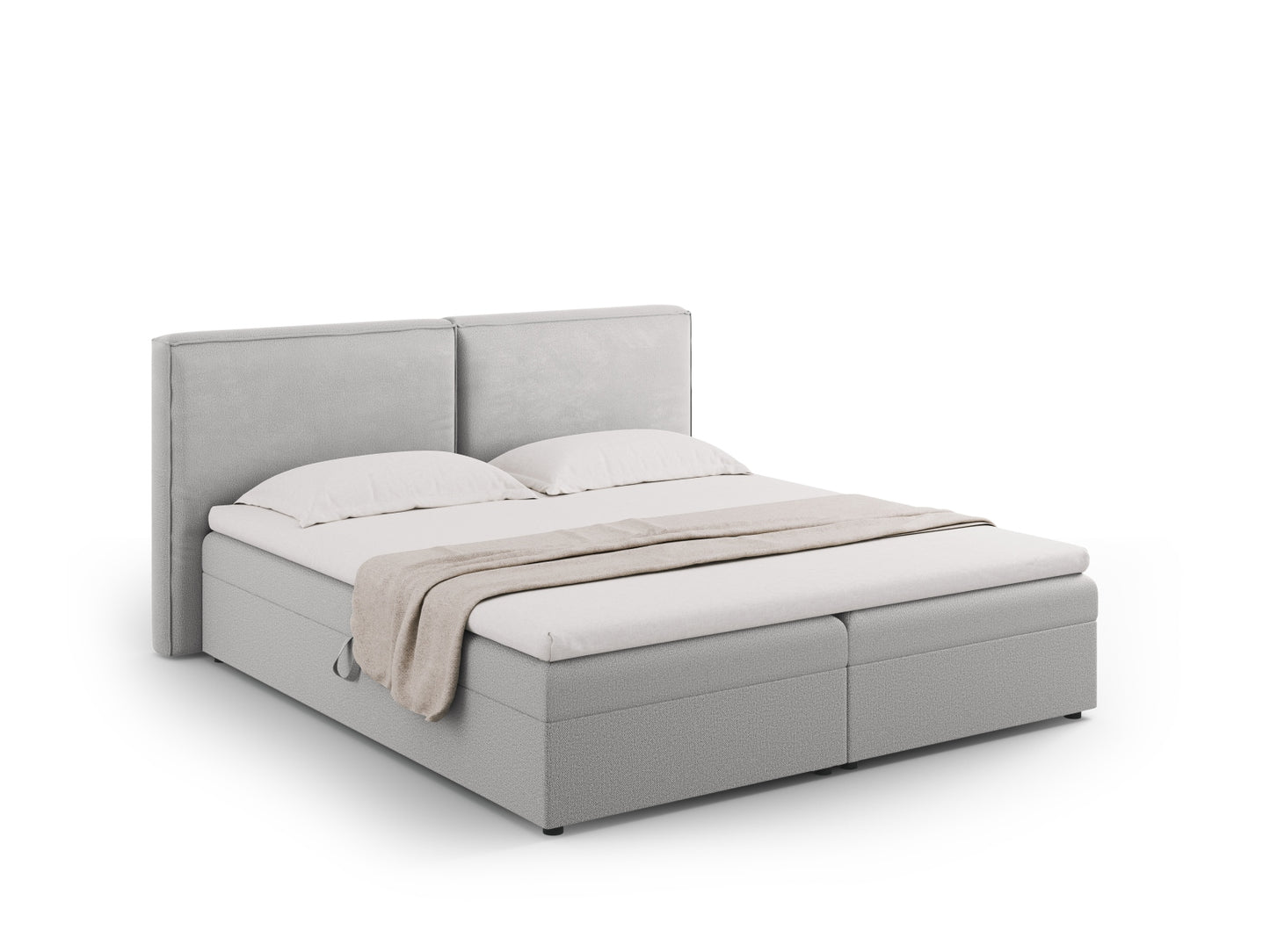 Arendal Boxspring Bed Set — Light Grey