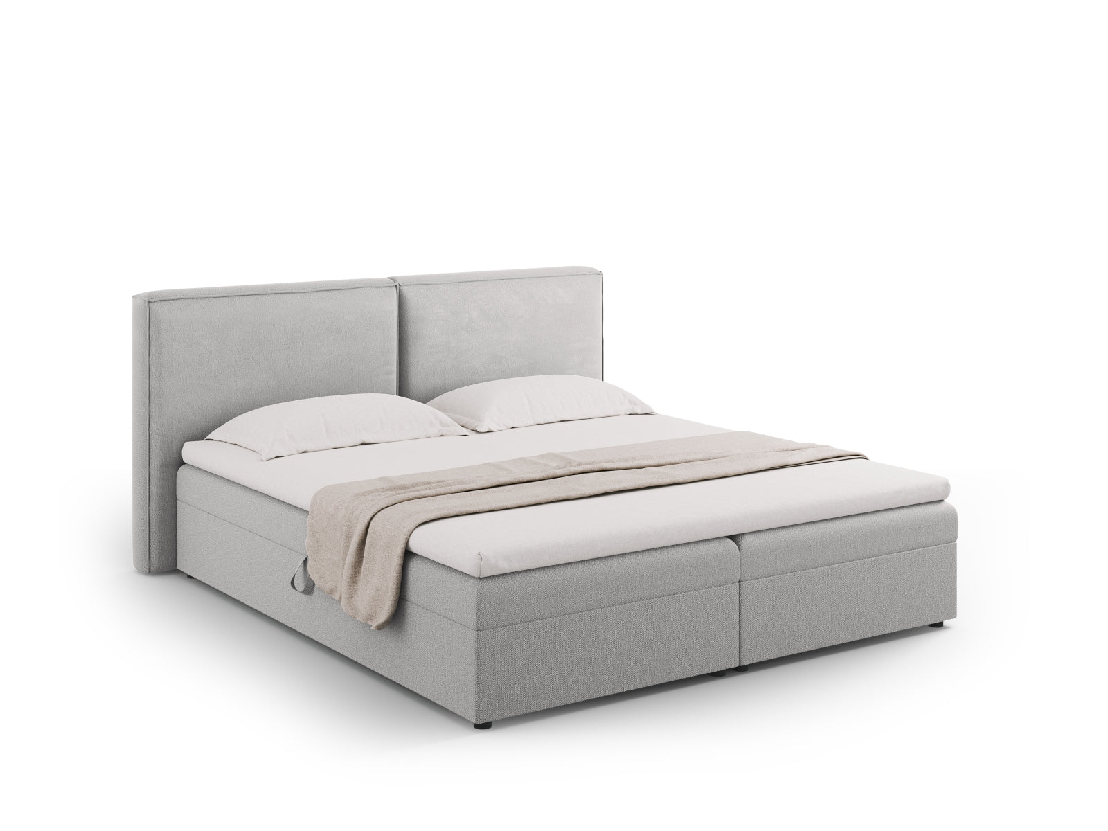 Arendal Boxspring Bed Set — Light Grey