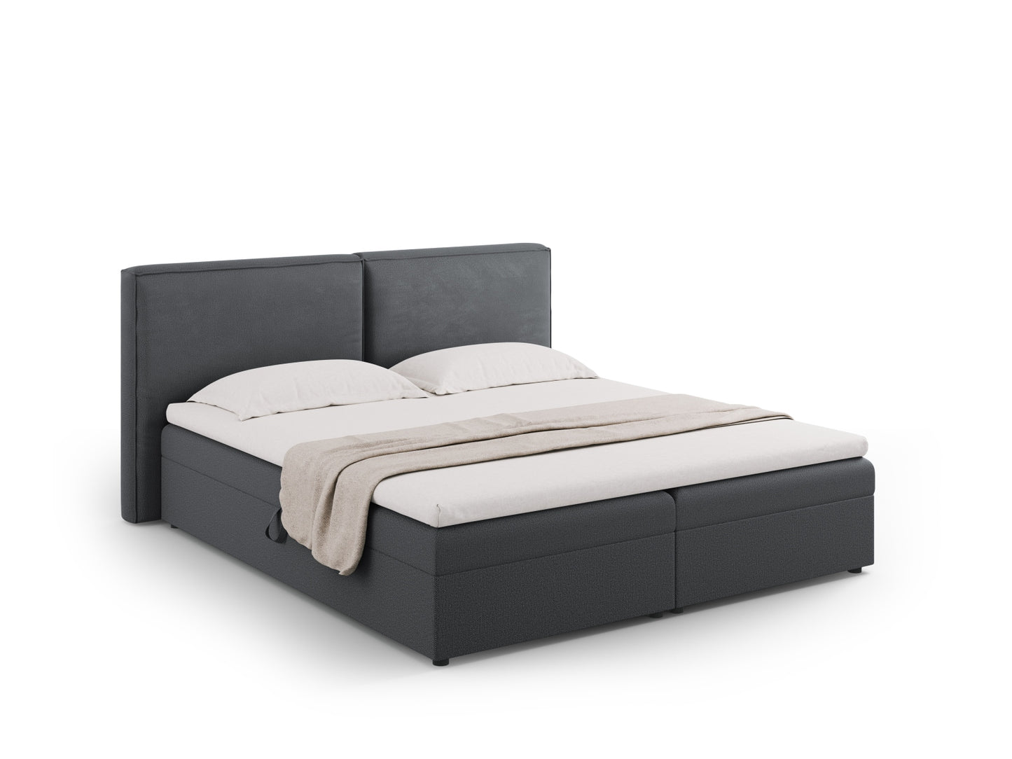 Arendal Boxspring Bed Set — Dark Grey