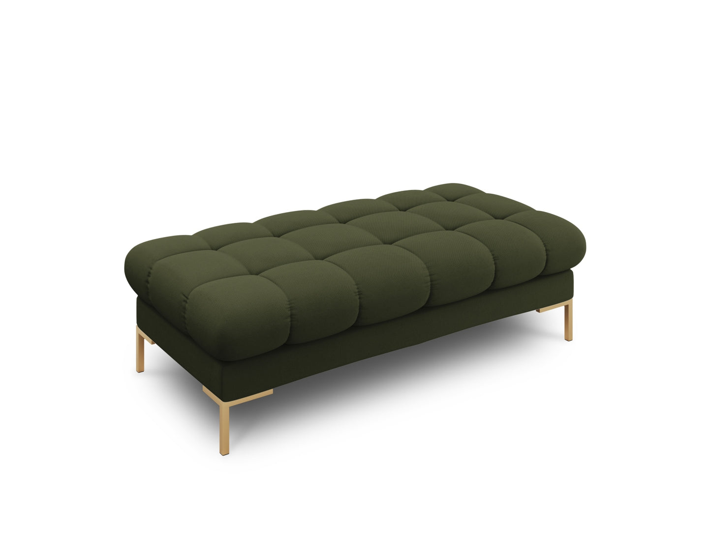 Bali Bench, 2 Seats, 133x62 cm — Green / Gold Metal