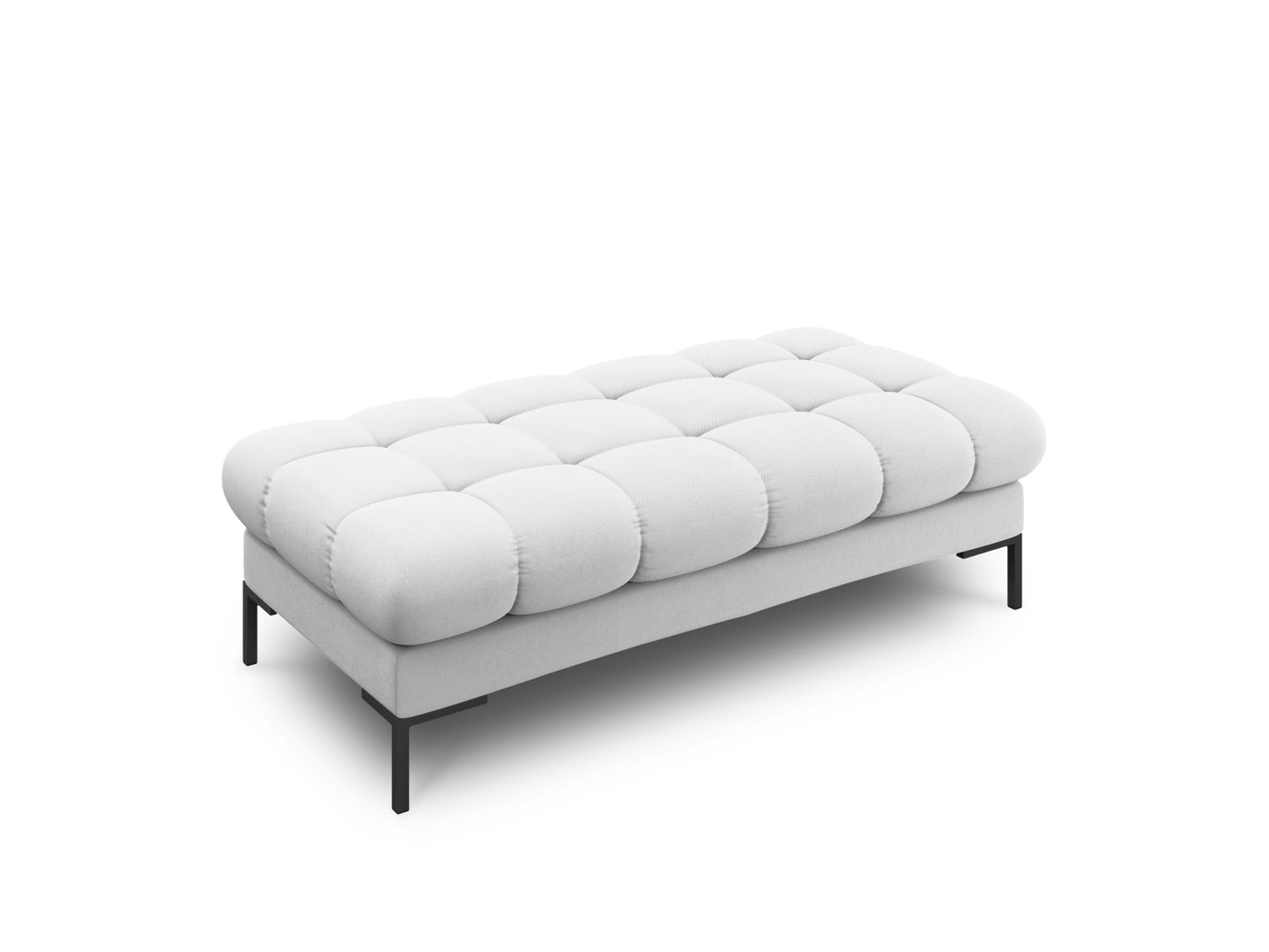 Bali Bench, 2 Seats, 133x62 cm — Light Grey / Black Metal