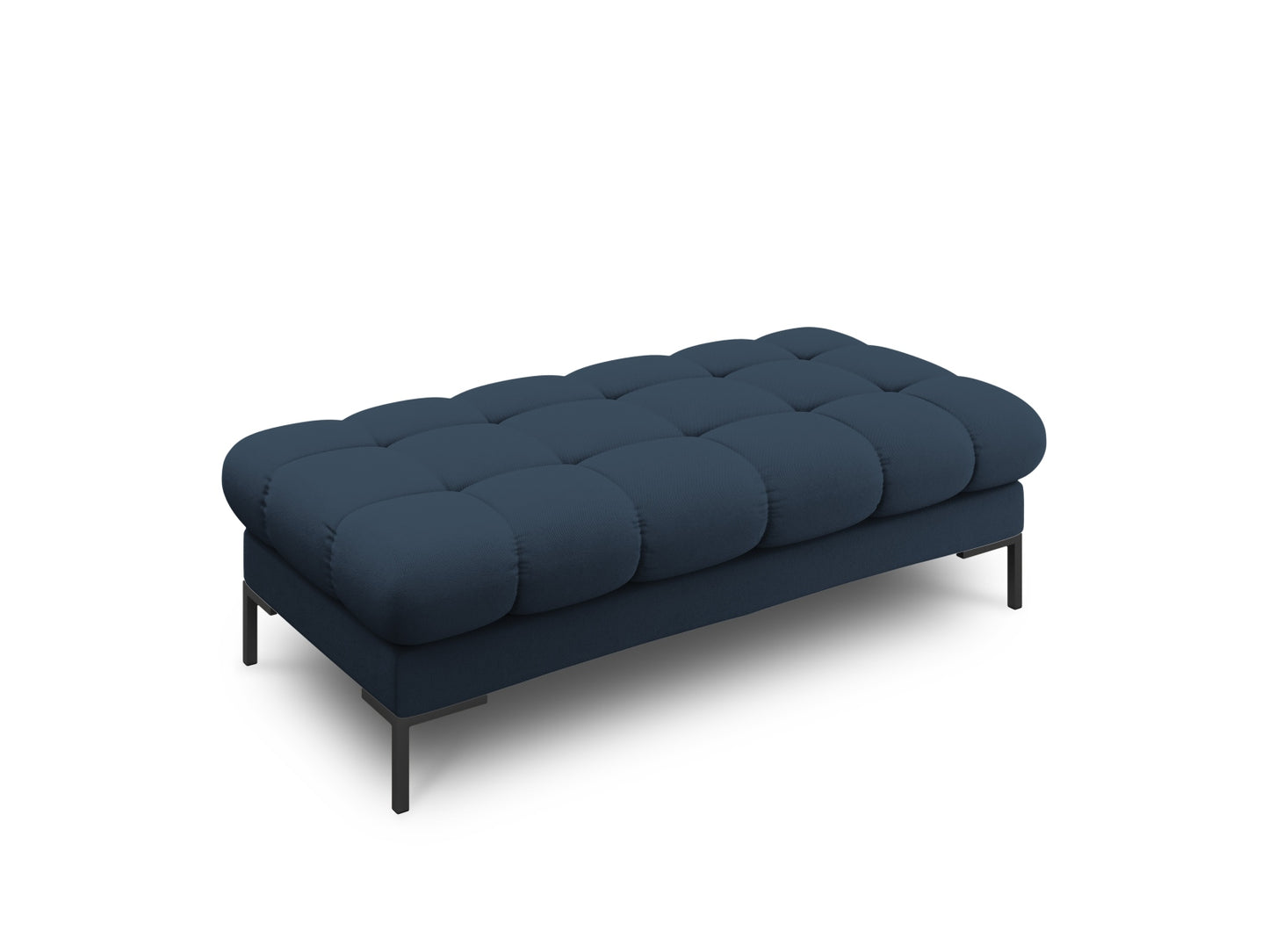Bali Bench, 2 Seats, 133x62 cm — Blue / Black Metal
