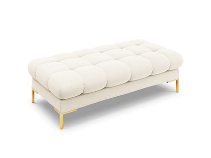 Bali Bench, 2 Seats, 133x62 cm — Light Beige / Gold Metal