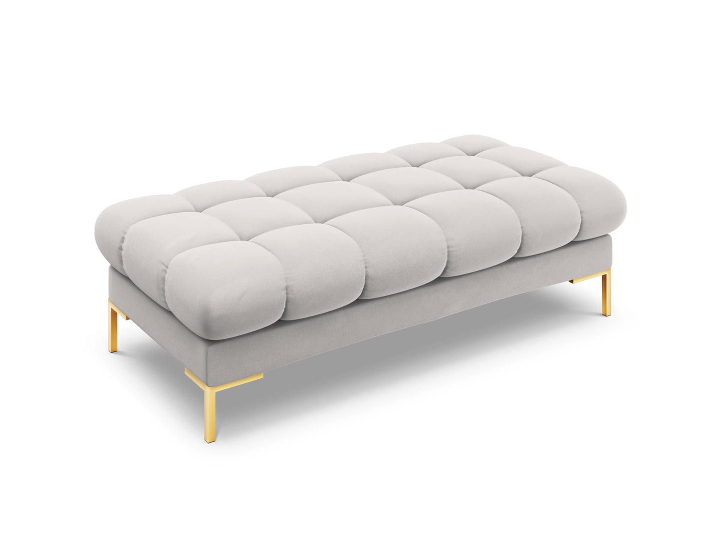 Bali Bench, 2 Seats, 133x62 cm — Silver / Gold Metal