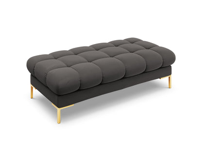 Bali Bench, 2 Seats, 133x62 cm — Dark Grey / Gold Metal