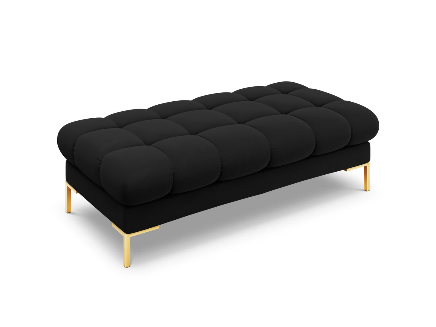 Bali Bench, 2 Seats, 133x62 cm — Black / Gold Metal