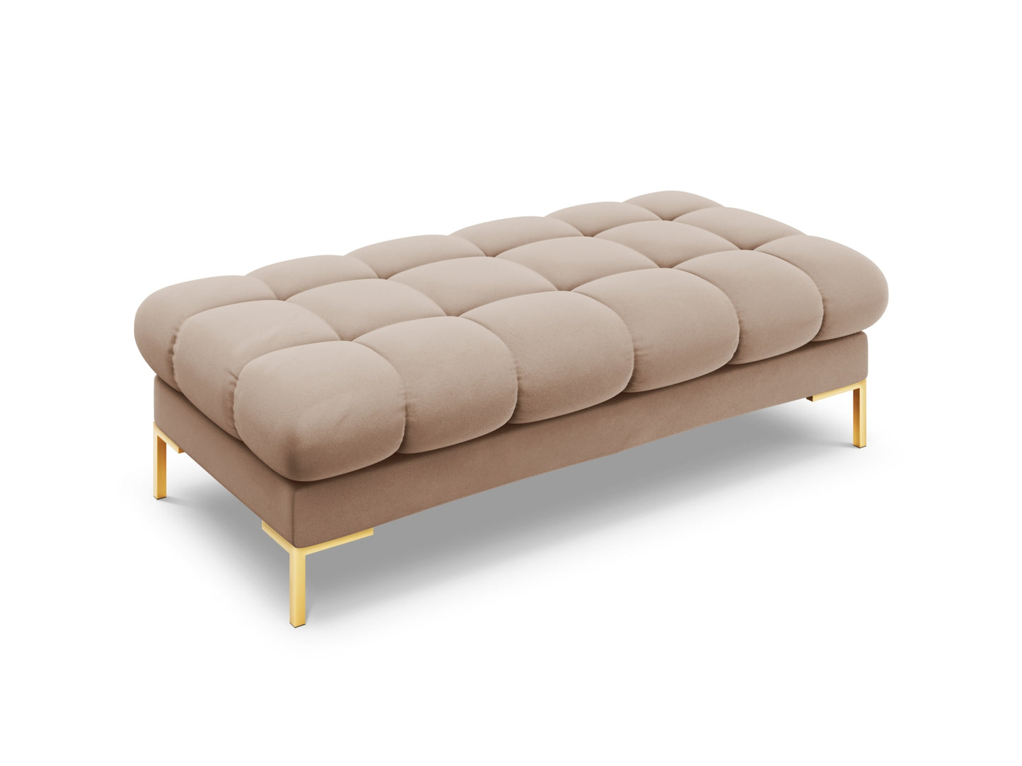Bali Bench, 2 Seats, 133x62 cm — Beige / Gold Metal