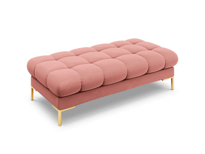 Bali Bench, 2 Seats, 133x62 cm — Pink / Gold Metal