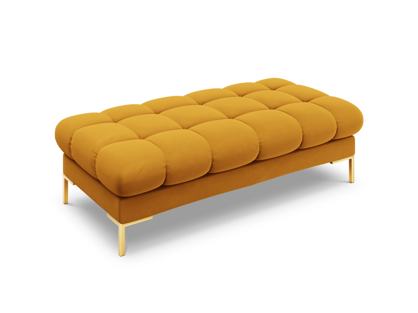 Bali Bench, 2 Seats, 133x62 cm — Yellow / Gold Metal