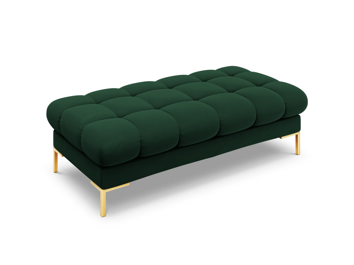 Bali Bench, 2 Seats, 133x62 cm — Bottle Green / Gold Metal