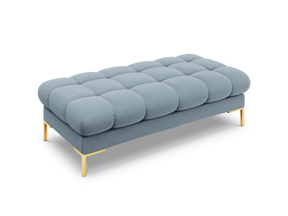 Bali Bench, 2 Seats, 133x62 cm — Light Blue / Gold Metal