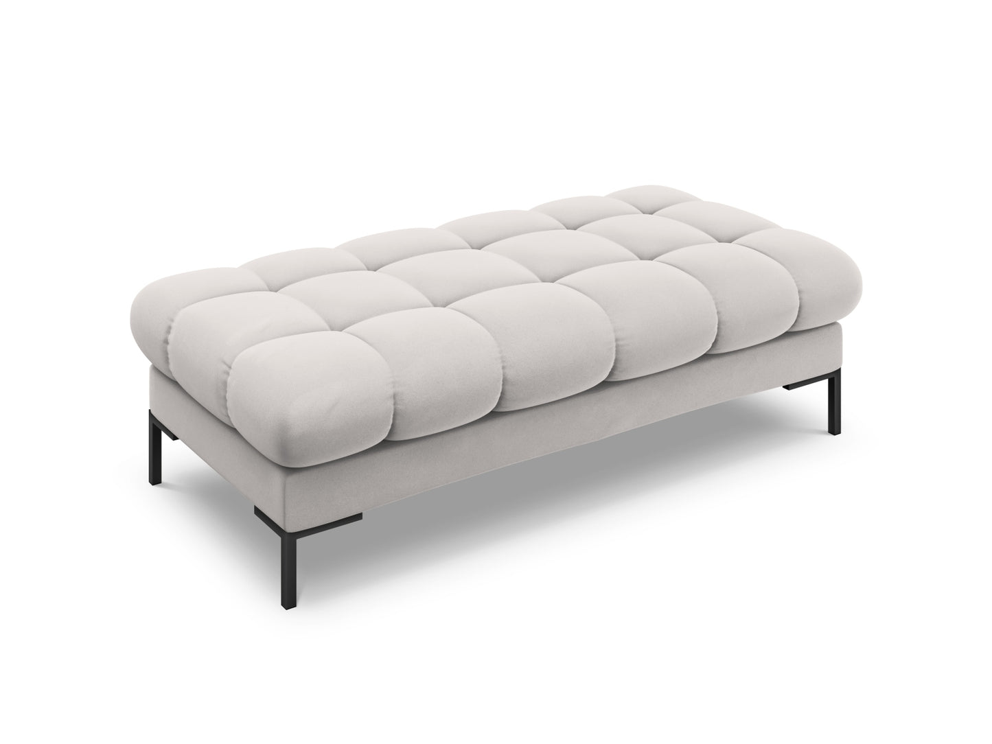 Bali Bench, 2 Seats, 133x62 cm — Silver / Black Metal