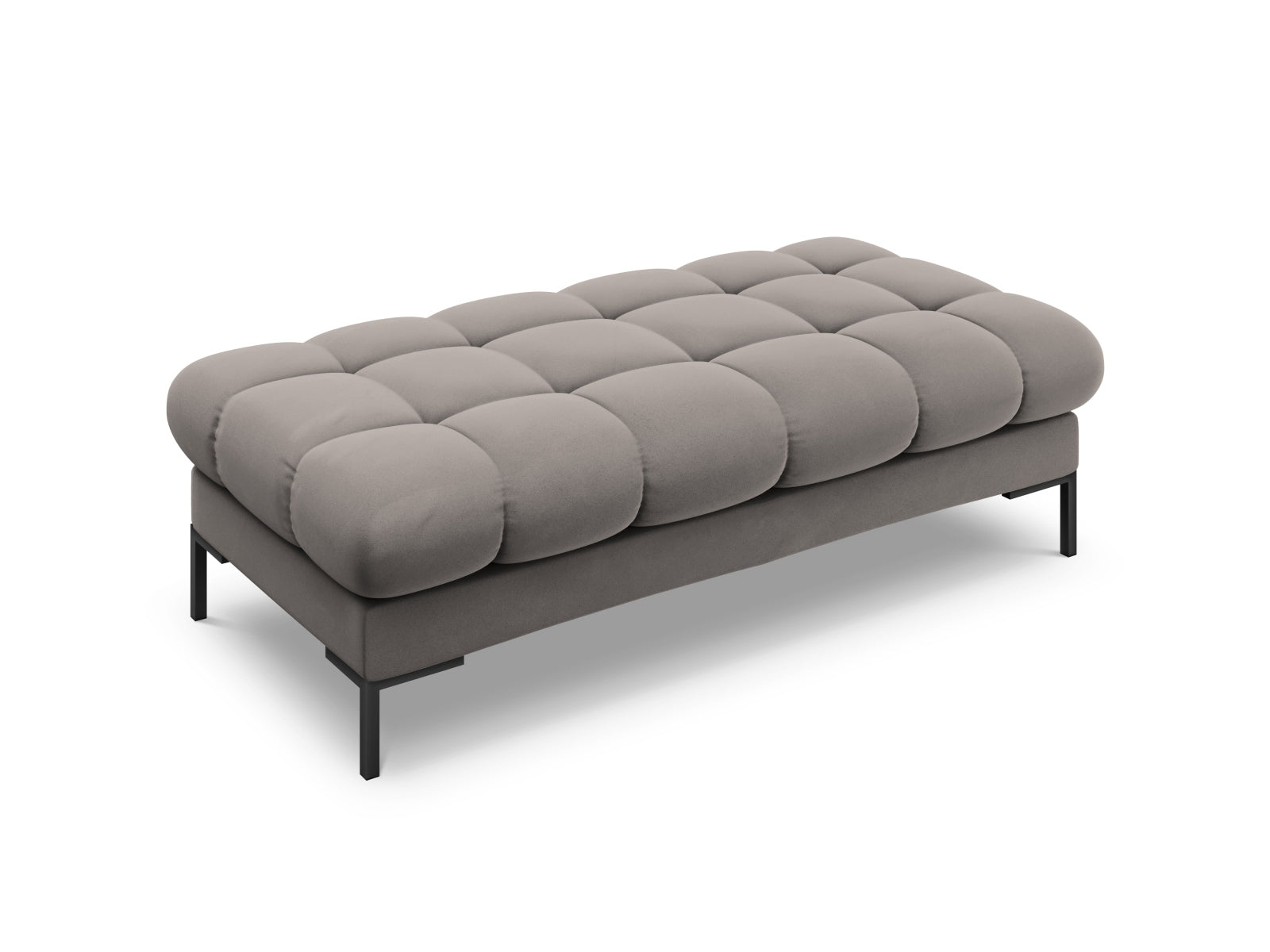 Bali Bench, 2 Seats, 133x62 cm — Light Grey / Black Metal