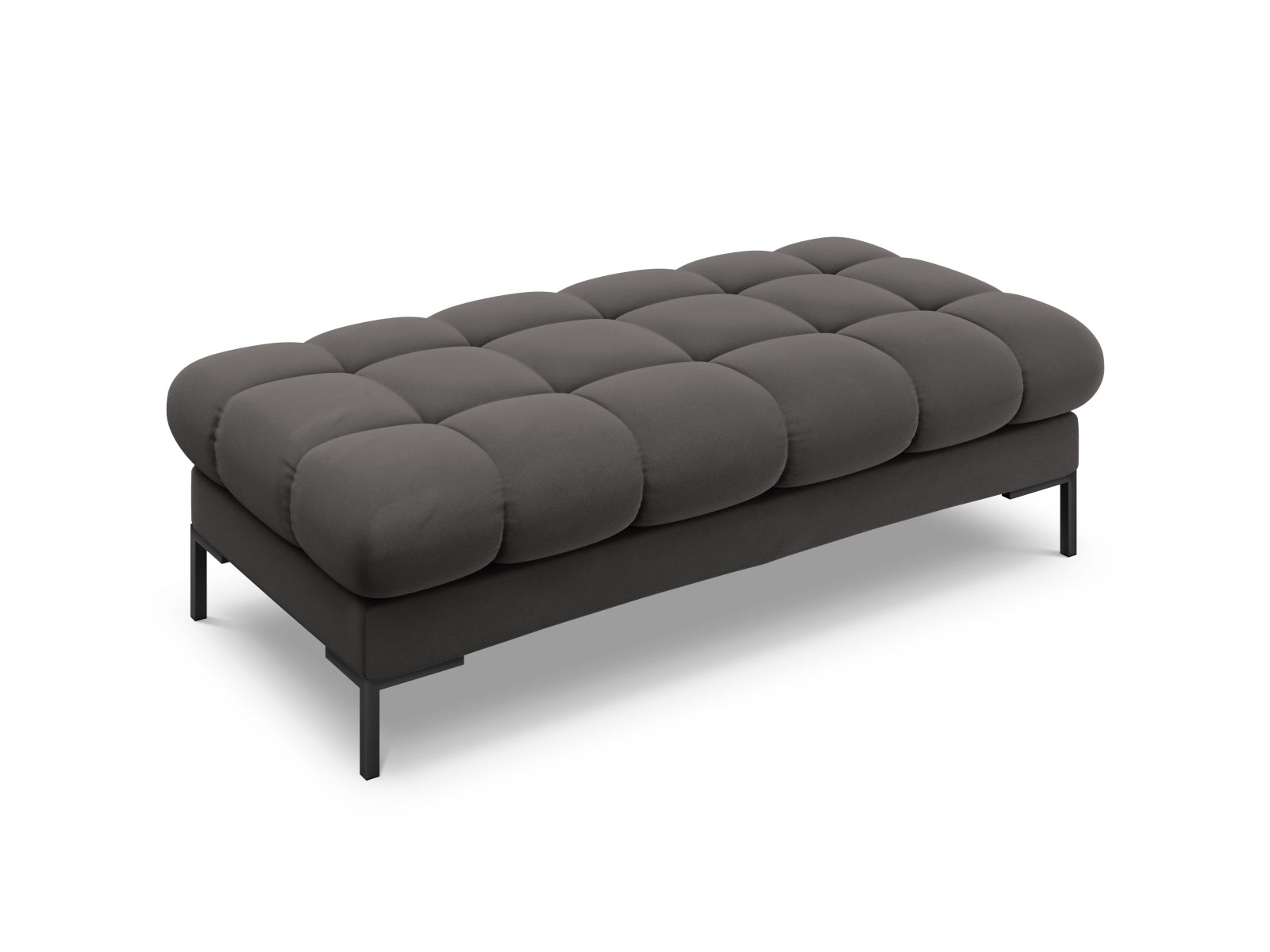 Bali Bench, 2 Seats, 133x62 cm — Dark Grey / Black Metal