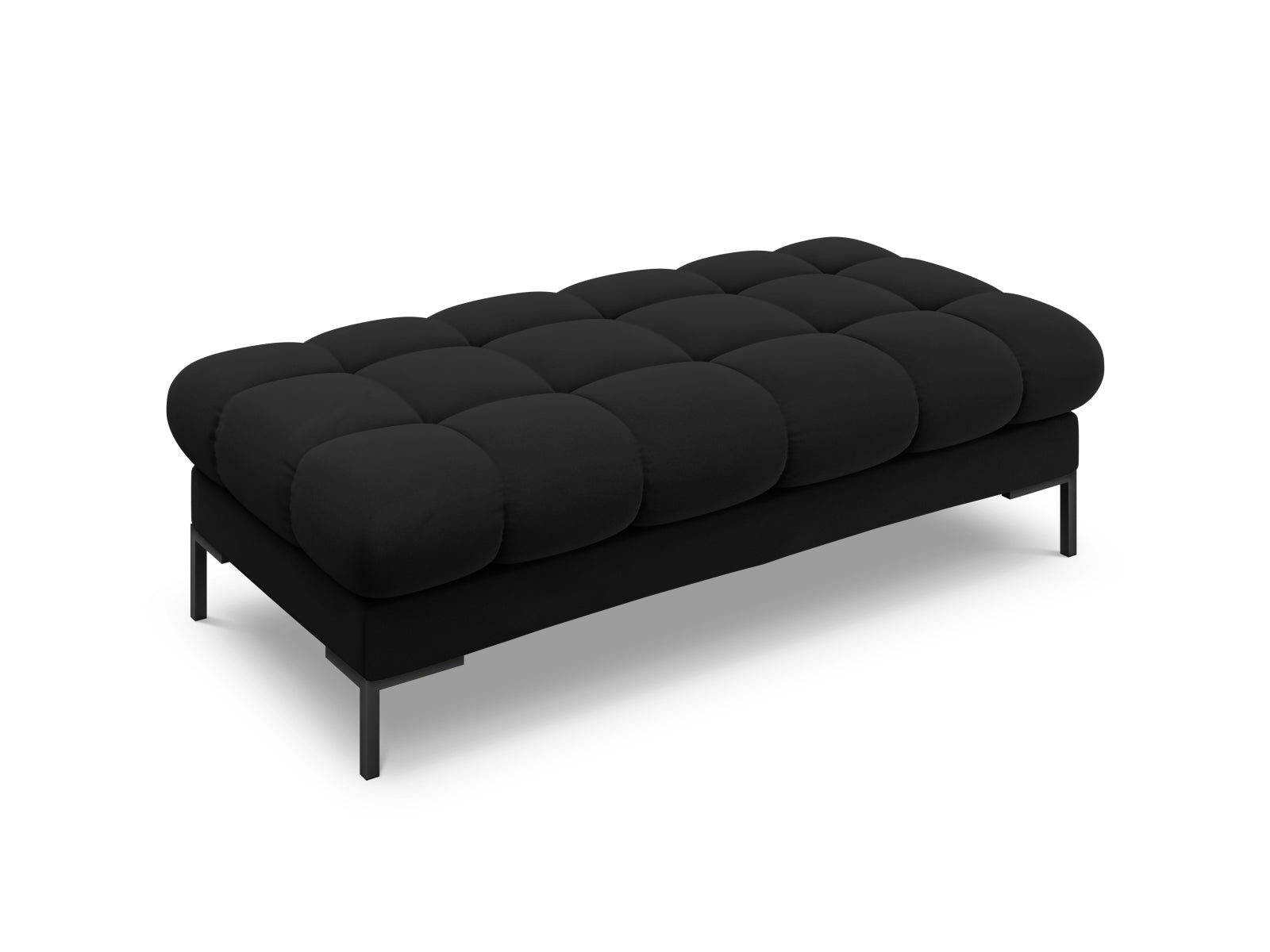 Bali Bench, 2 Seats, 133x62 cm — Black / Black Metal