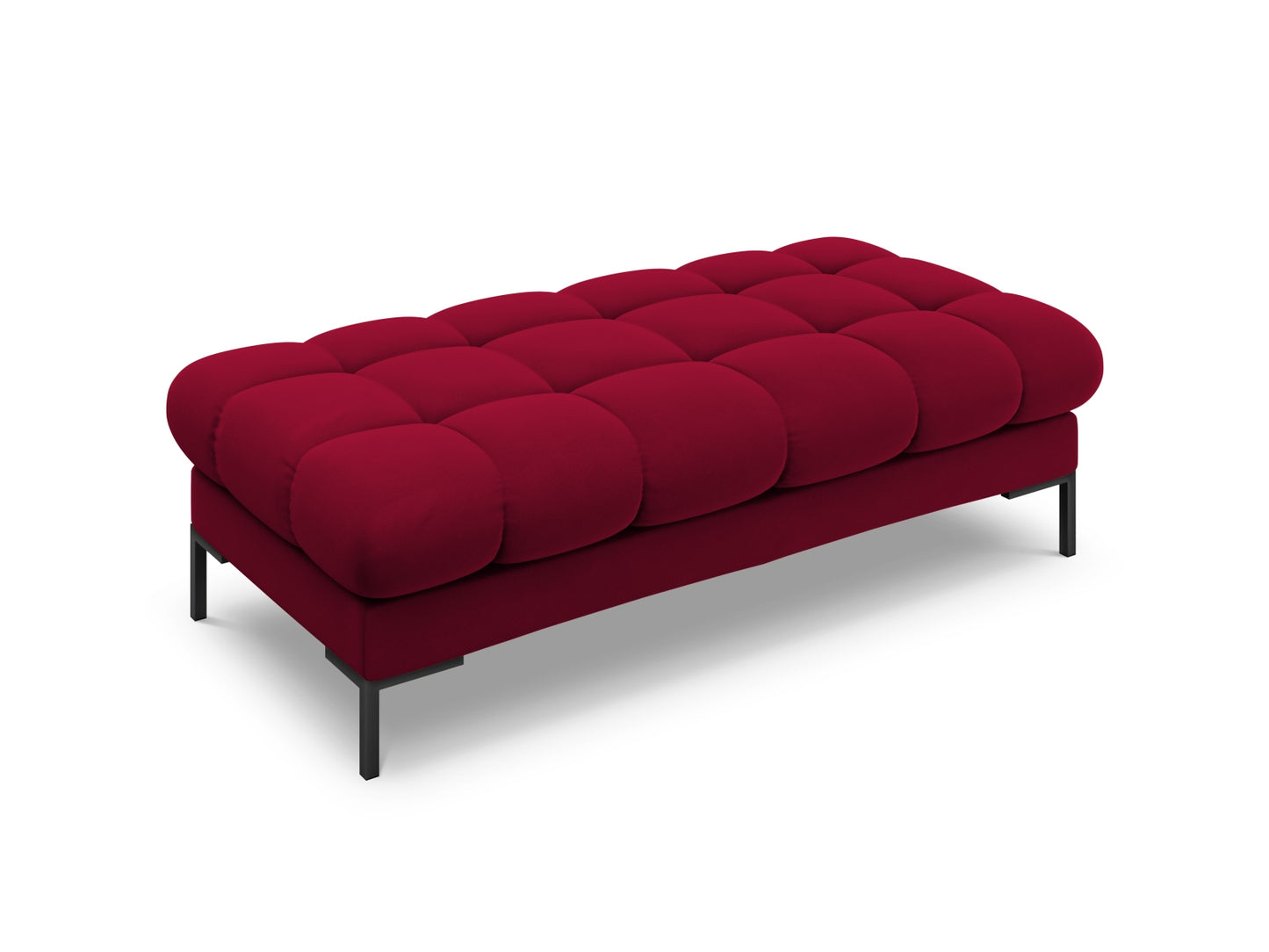 Bali Bench, 2 Seats, 133x62 cm — Red / Black Metal