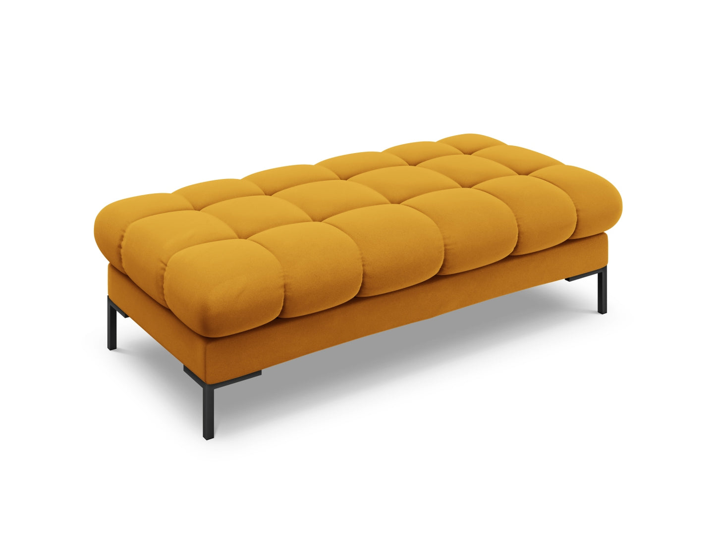 Bali Bench, 2 Seats, 133x62 cm — Yellow / Black Metal