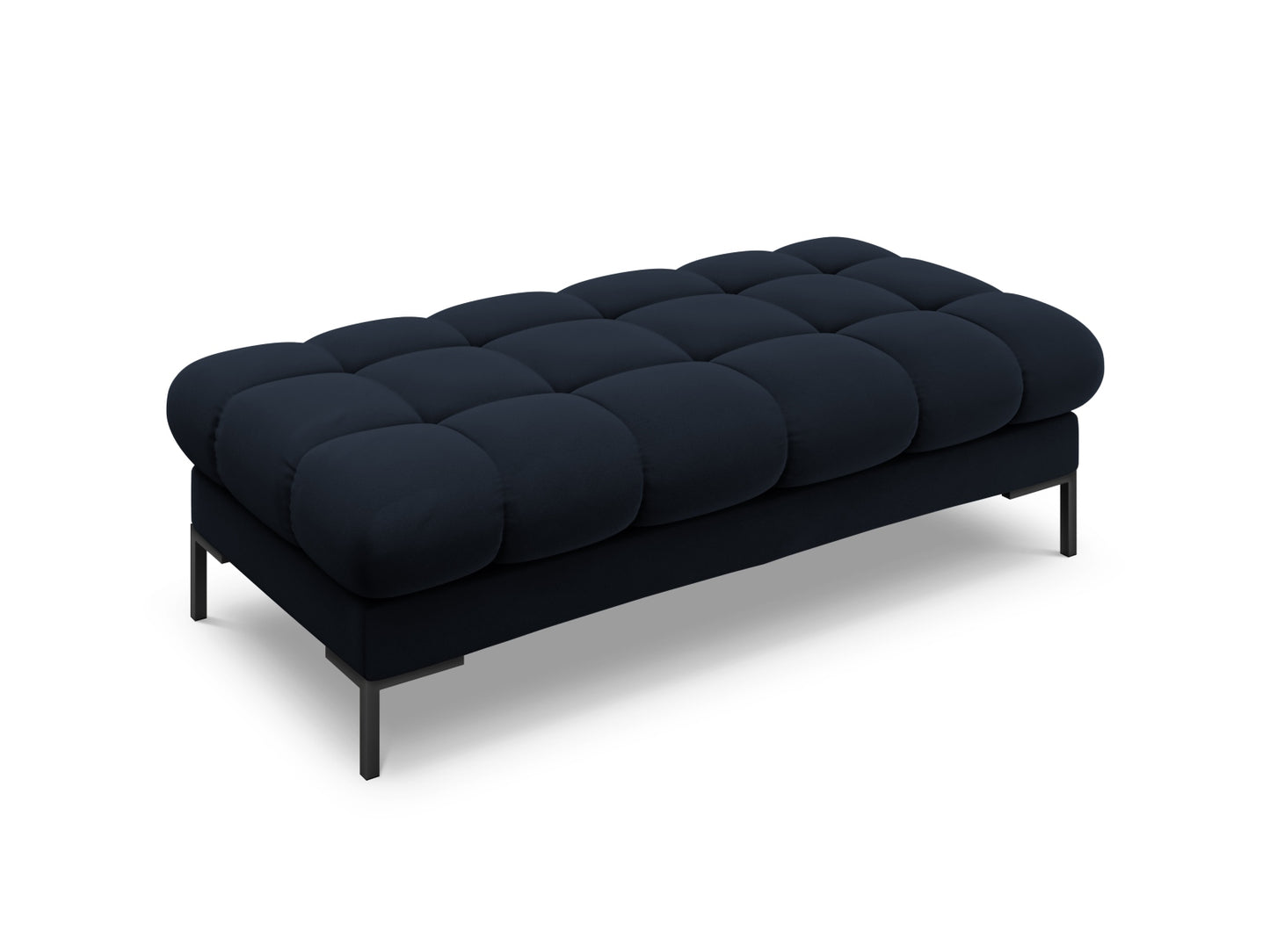 Bali Bench, 2 Seats, 133x62 cm — Dark Blue / Black Metal