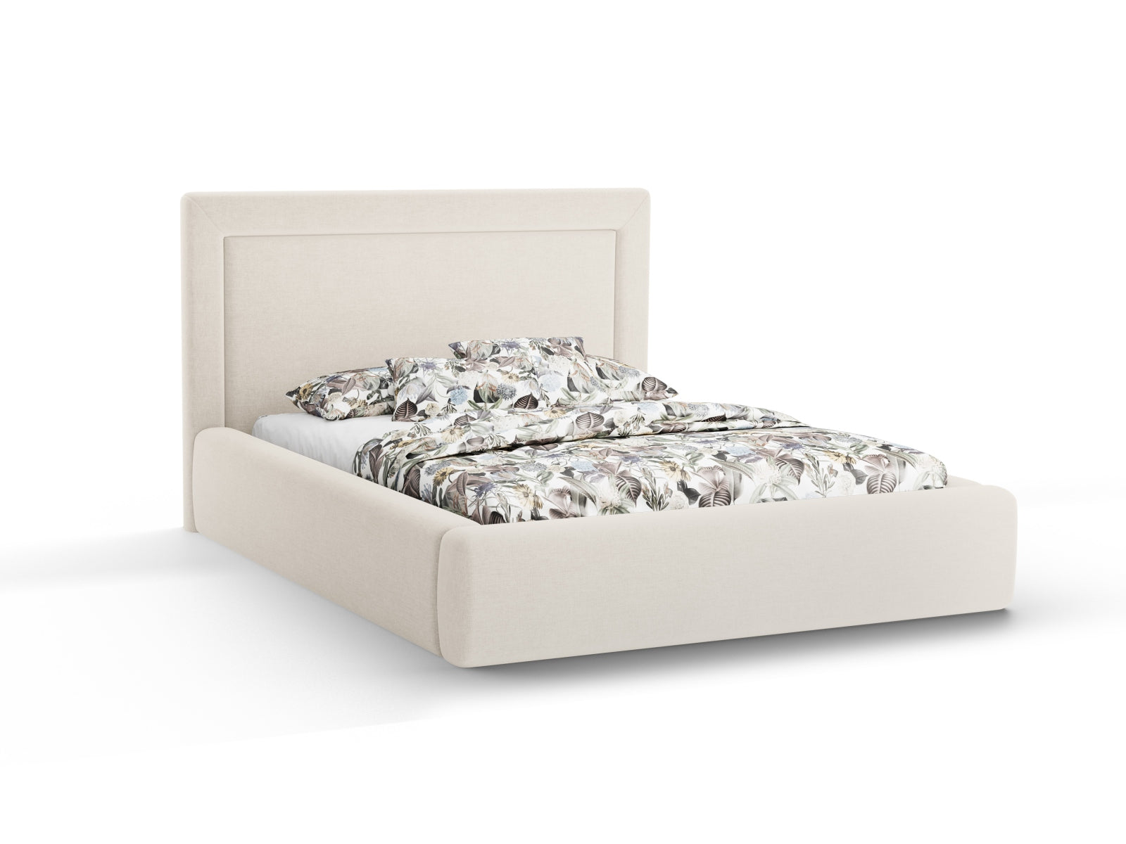 Kemer Storage Bed With Headboard — Beige