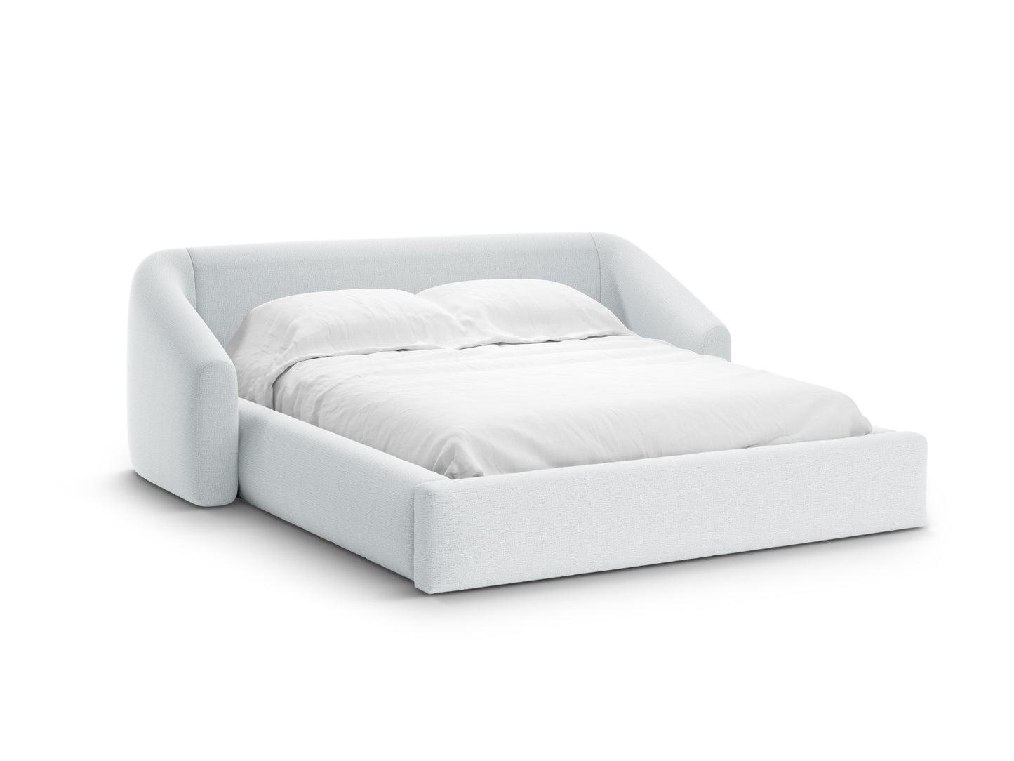 Campi Storage Bed With Headboard — Light Grey