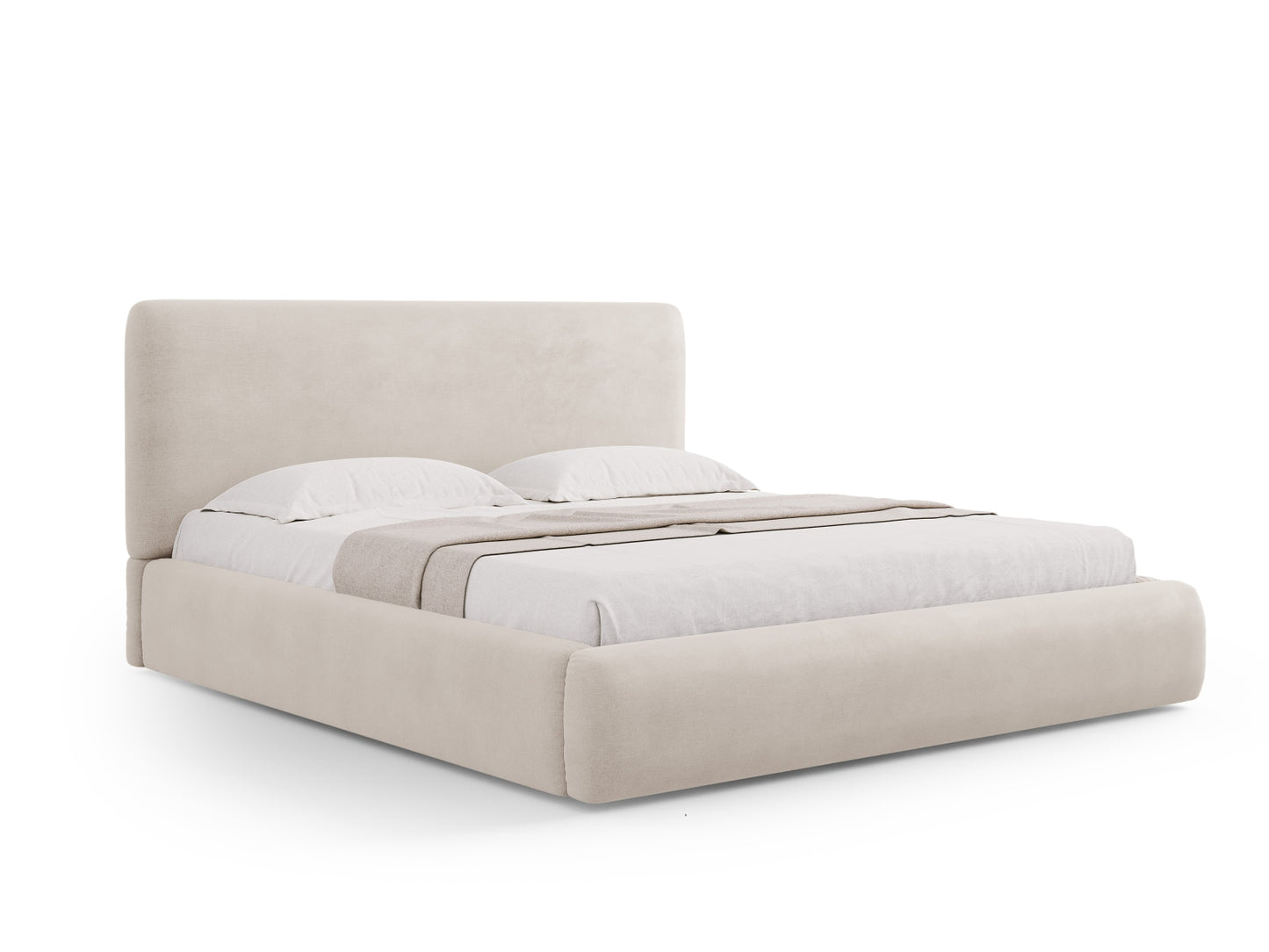 Colonel Storage Bed With Headboard — Beige