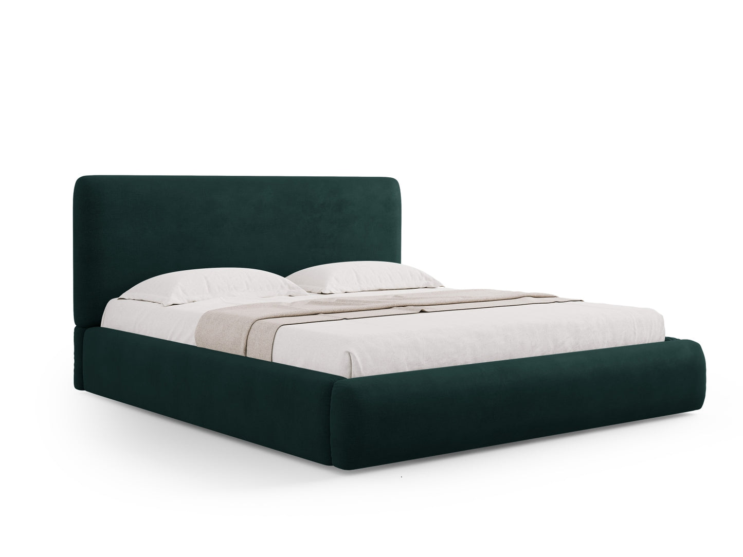 Colonel Storage Bed With Headboard — Bottle Green