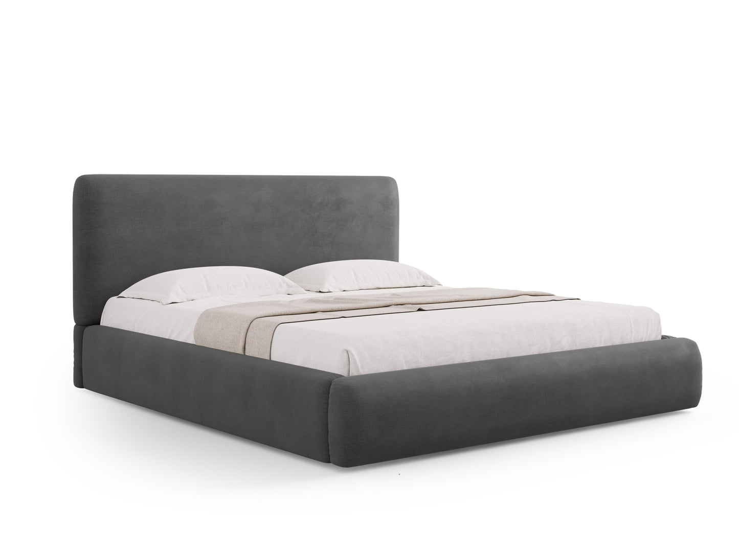 Colonel Storage Bed With Headboard — Dark Grey