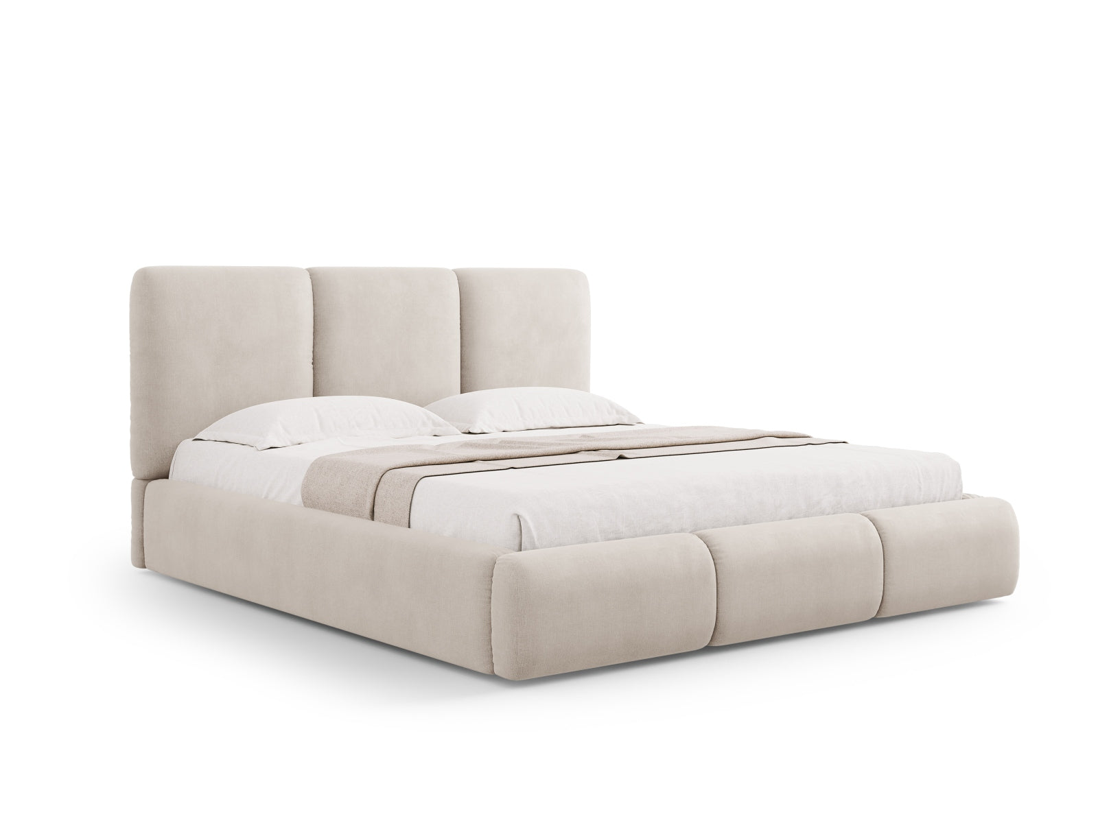 Nicolas Storage Bed With Headboard — Beige