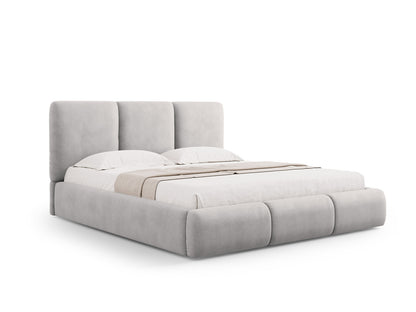 Nicolas Storage Bed With Headboard — Light Grey