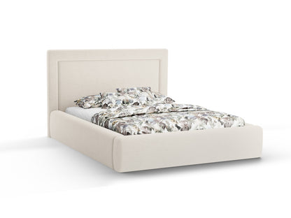 Kemer Storage Bed With Headboard — Light Beige