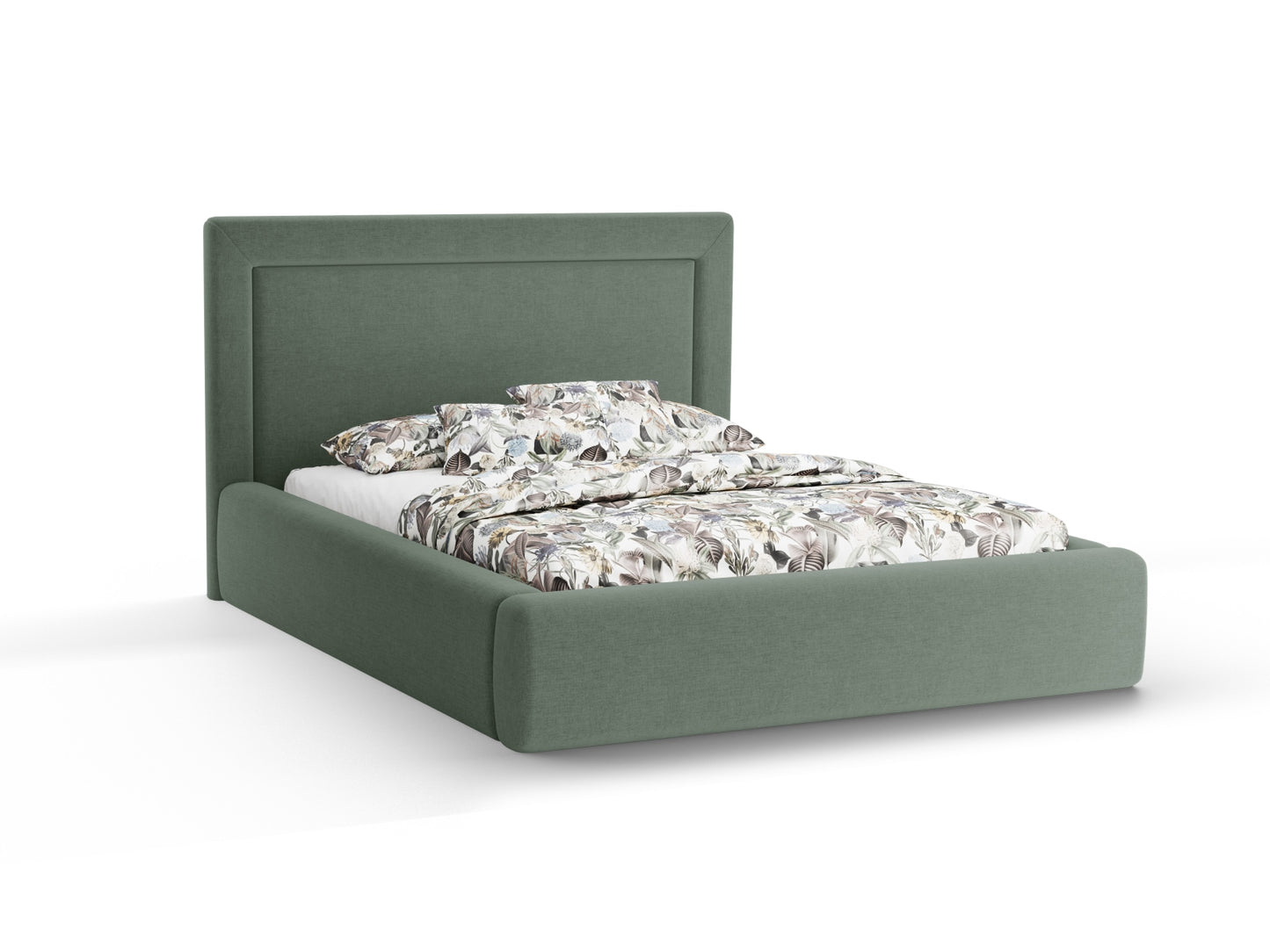 Kemer Storage Bed With Headboard — Moss Green