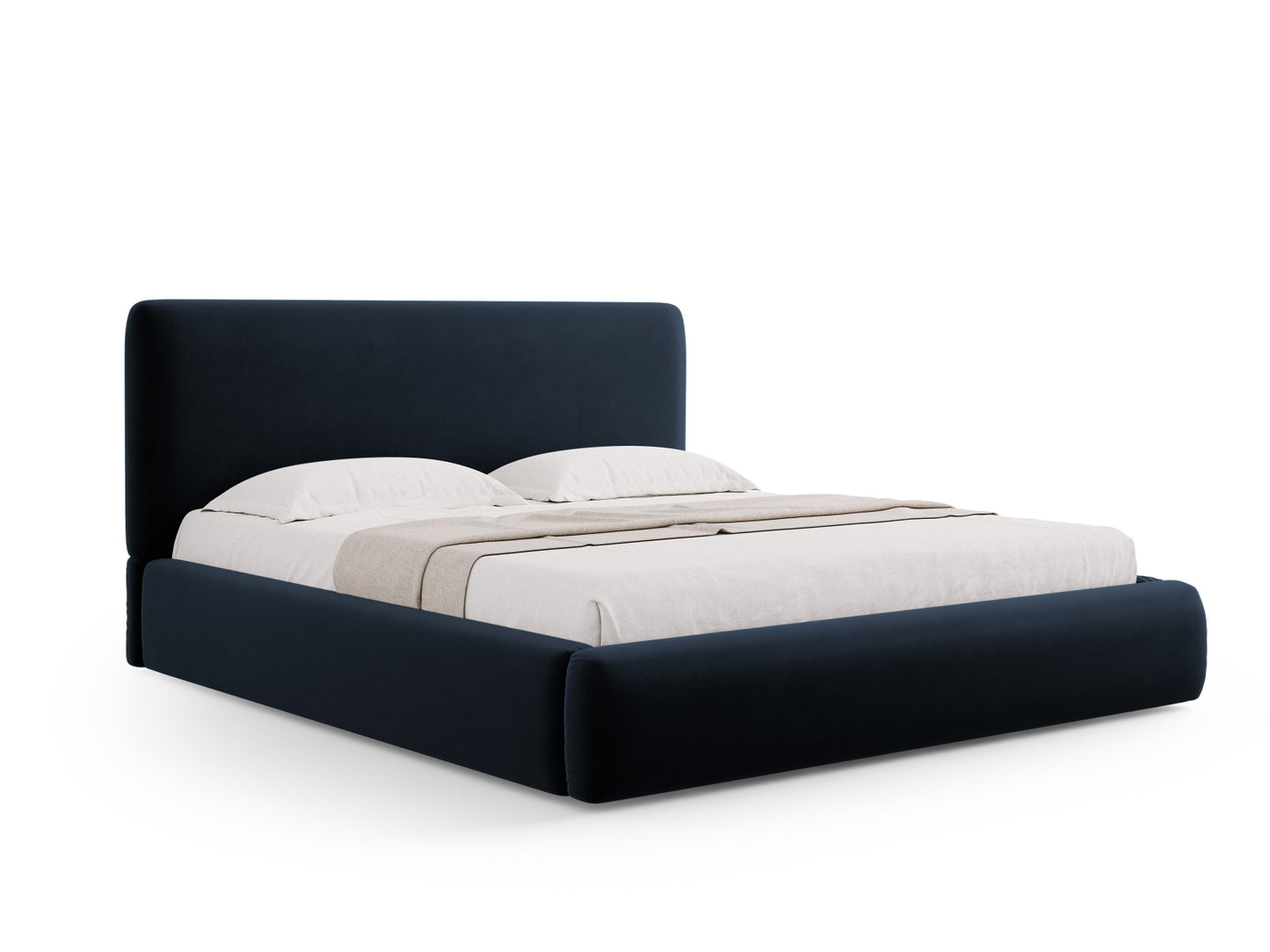 Colonel Storage Bed With Headboard — Dark Blue