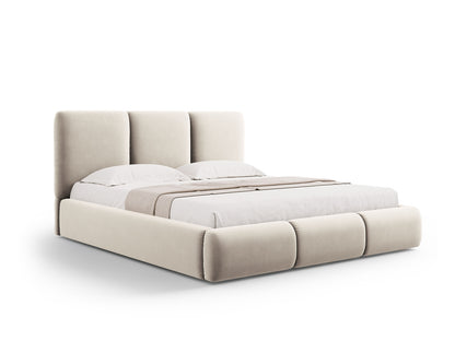 Nicolas Storage Bed With Headboard — Light Beige
