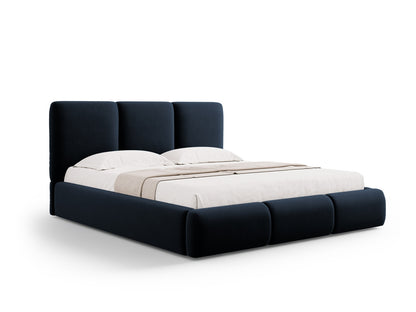 Nicolas Storage Bed With Headboard — Dark Blue