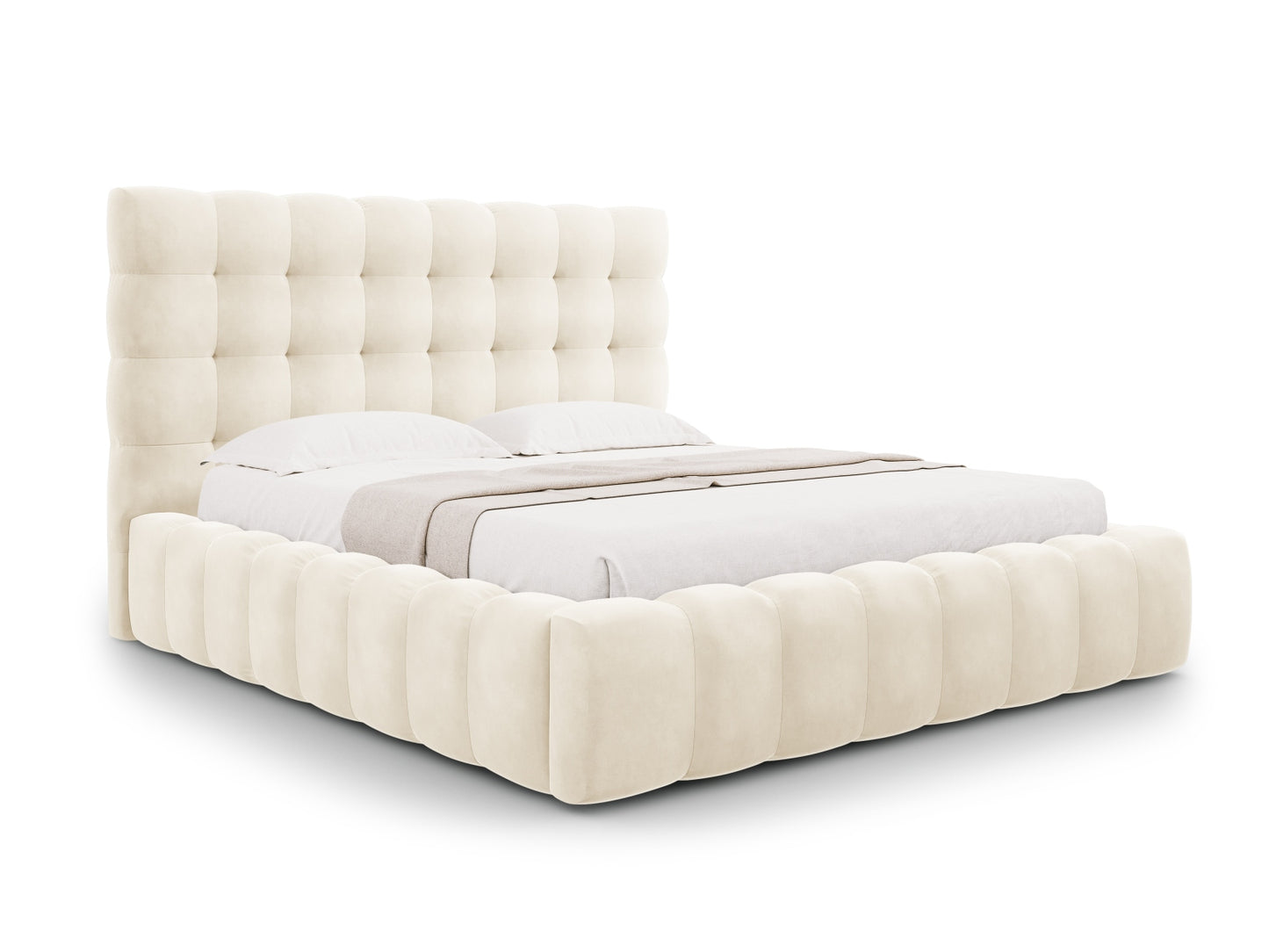 Bali Storage Bed With Headboard — Light Beige