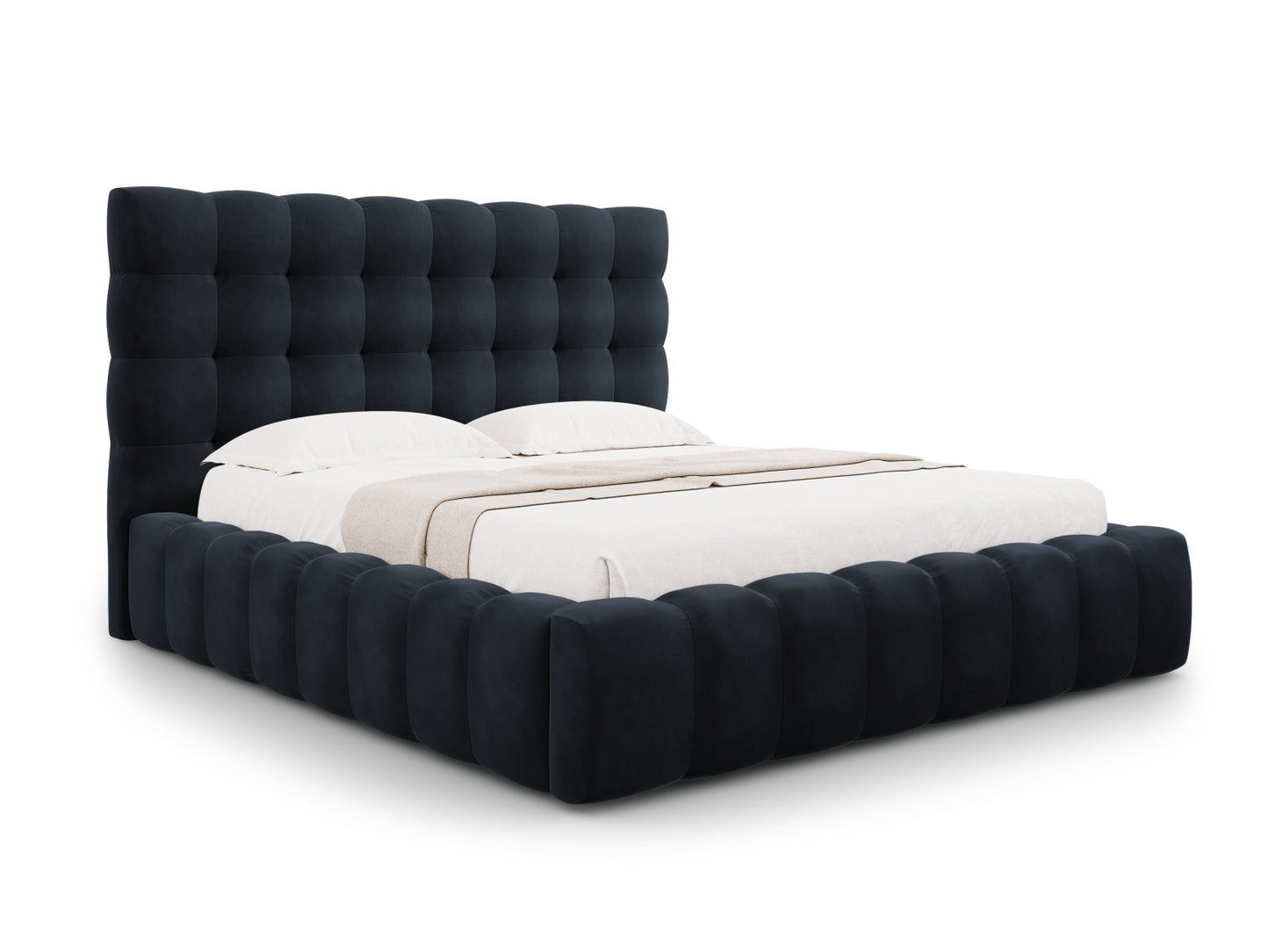 Bali Storage Bed With Headboard — Dark Blue