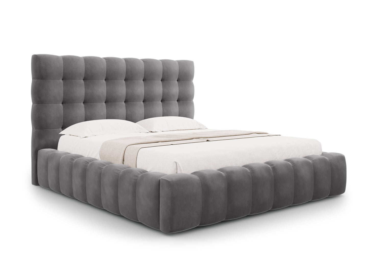 Bali Storage Bed With Headboard — Grey