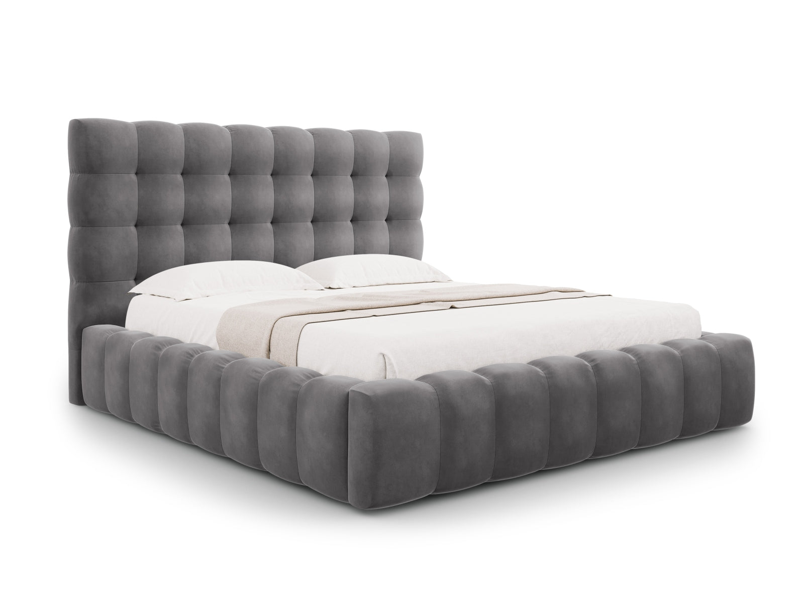 Bali Storage Bed With Headboard — Grey