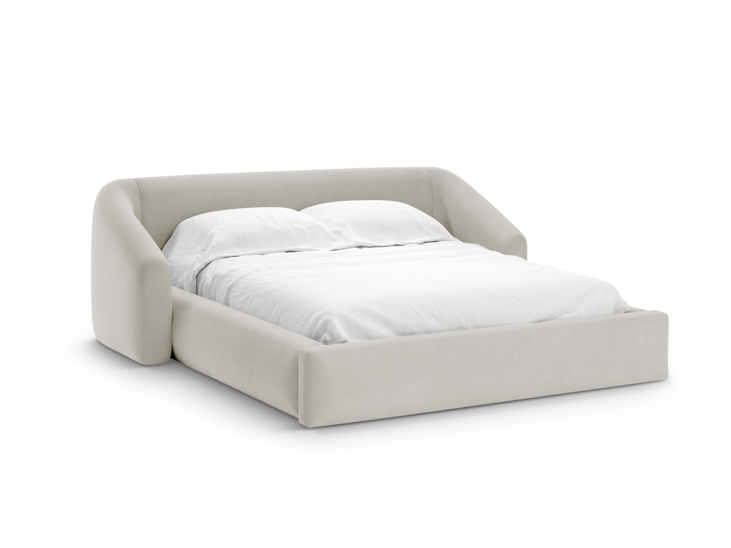 Campi Storage Bed With Headboard — Dark Beige