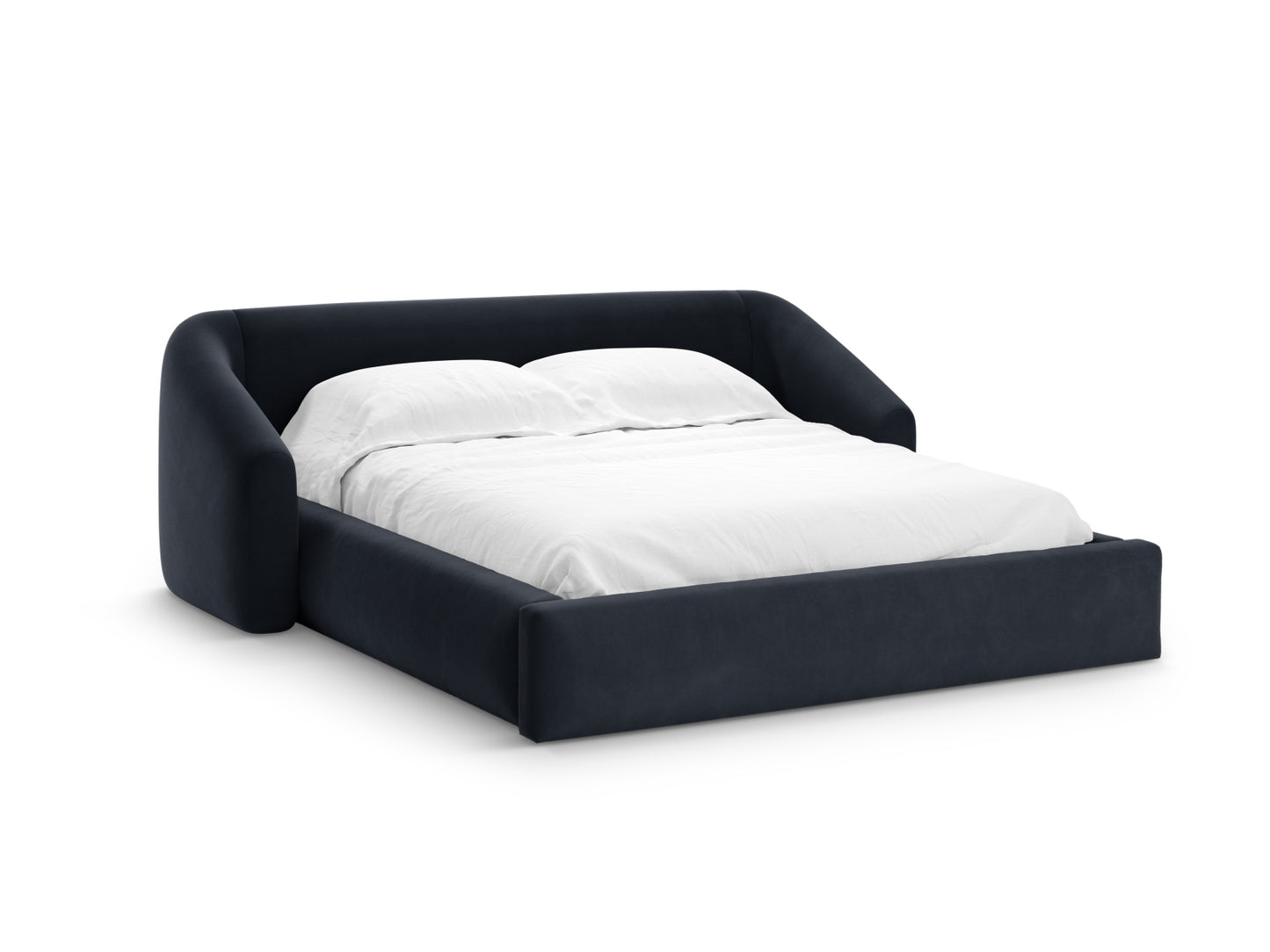 Campi Storage Bed With Headboard — Dark Blue