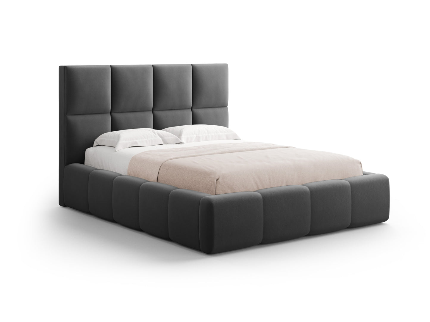Livigno Storage Bed With Headboard — Grey