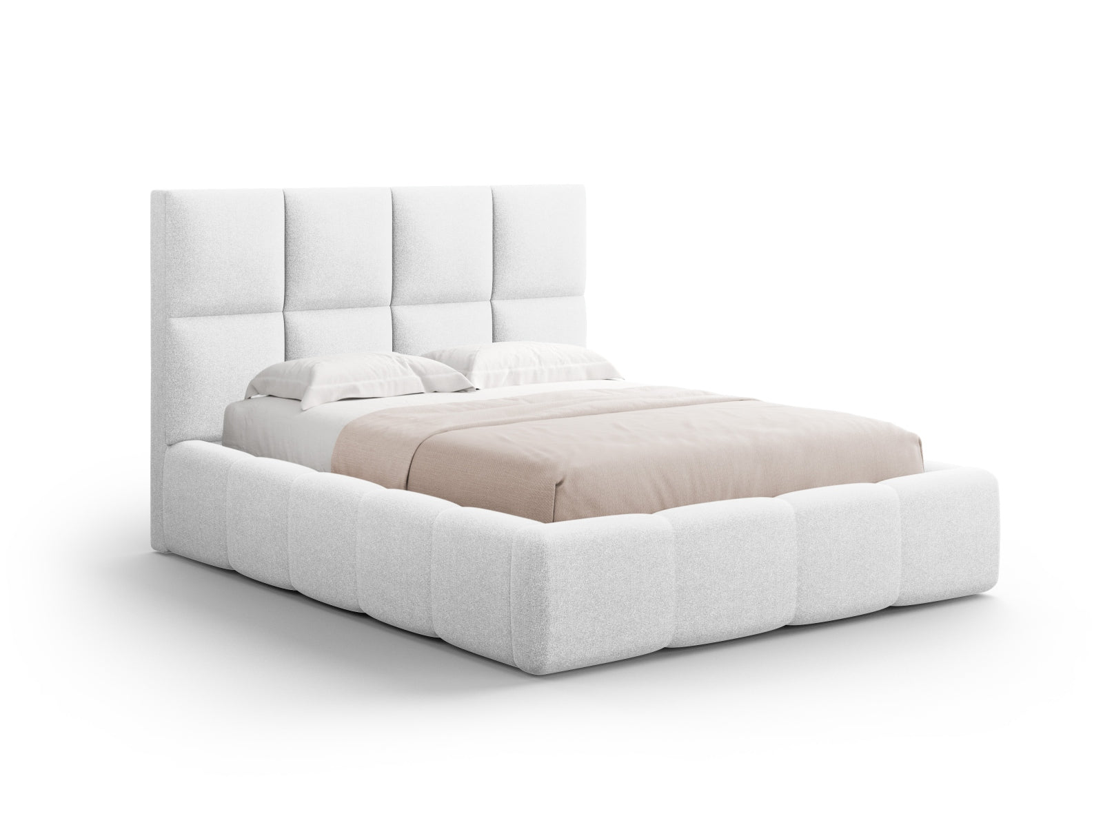 Livigno Storage Bed With Headboard — Cold Light Grey