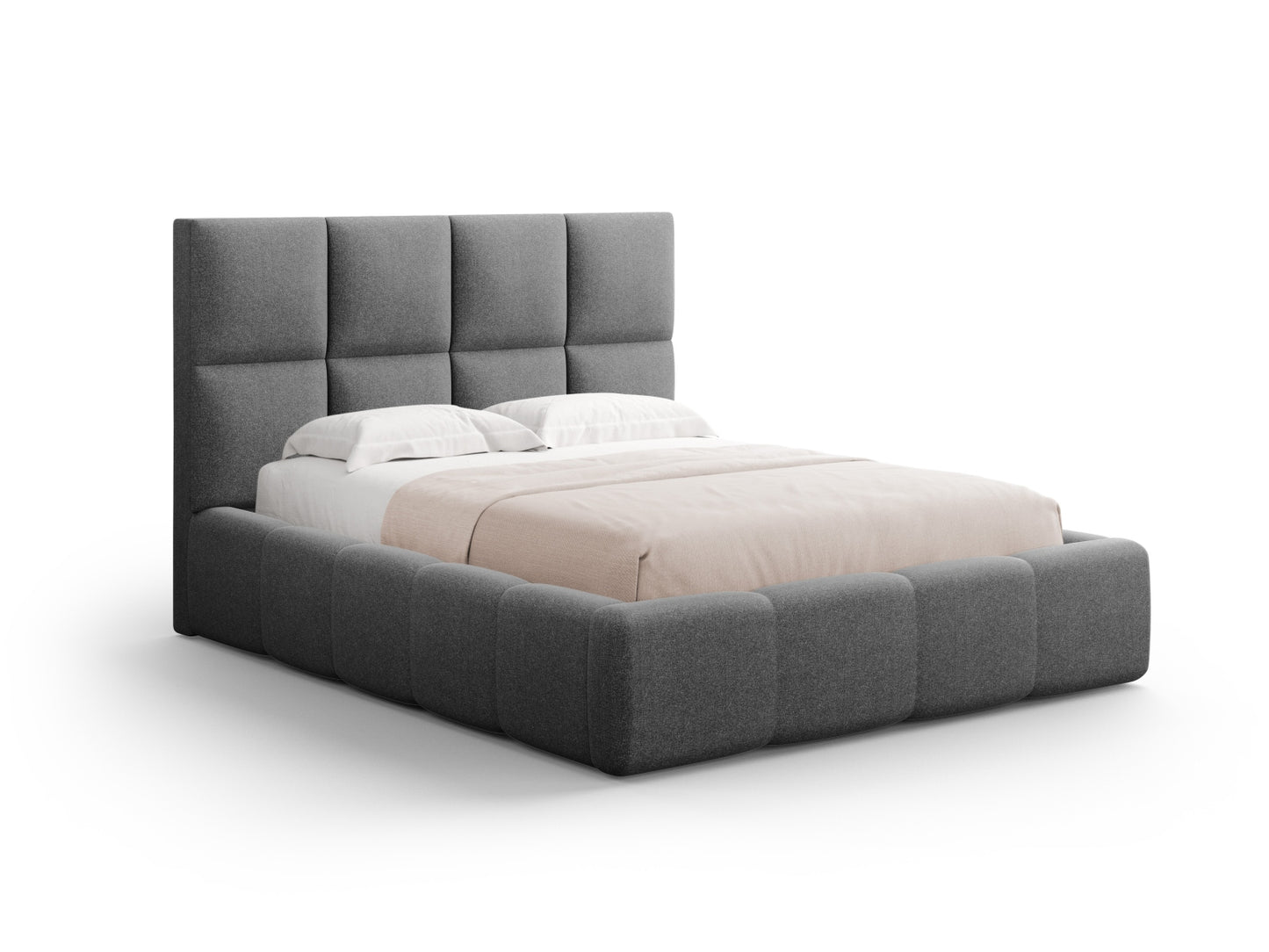 Livigno Storage Bed With Headboard — Dark Grey
