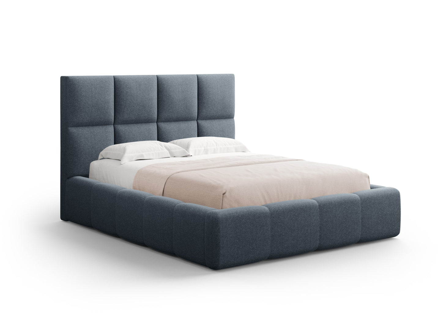 Livigno Storage Bed With Headboard — Dark Blue
