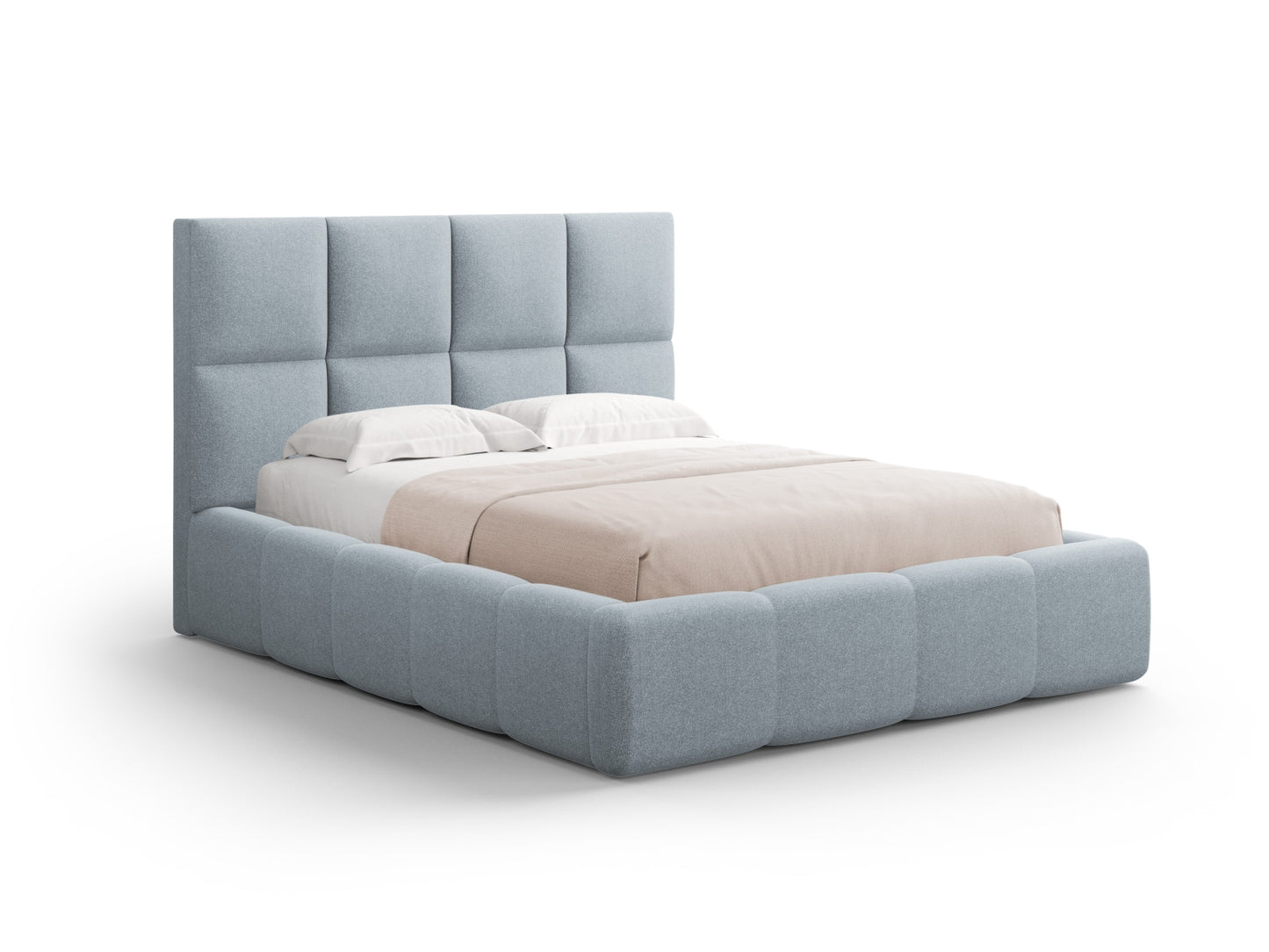 Livigno Storage Bed With Headboard — Light Blue