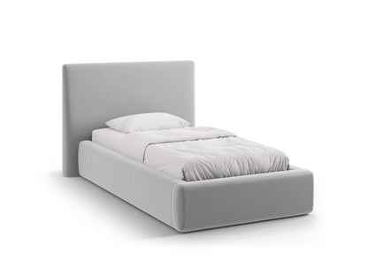 Asti Storage Bed With Headboard, 130x220 cm — Light Grey