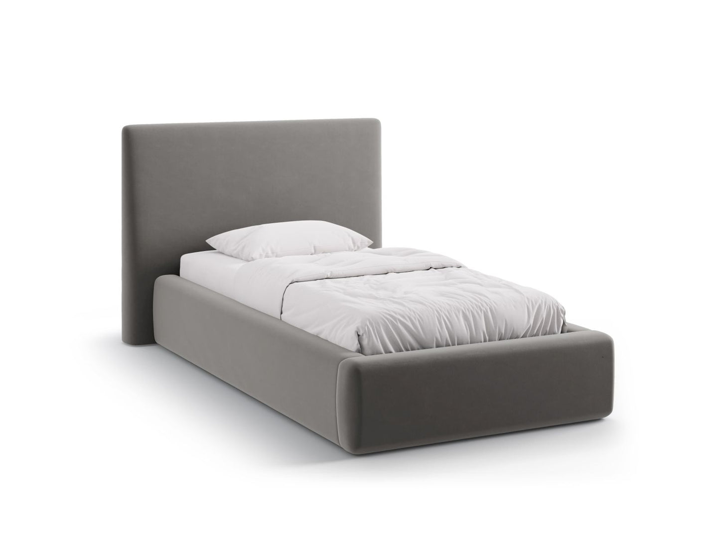 Asti Storage Bed With Headboard, 130x220 cm — Dark Grey